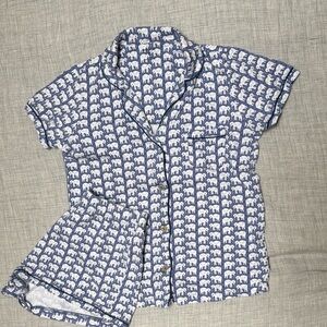 Roller Rabbit White Elephant Shortie PJ Set